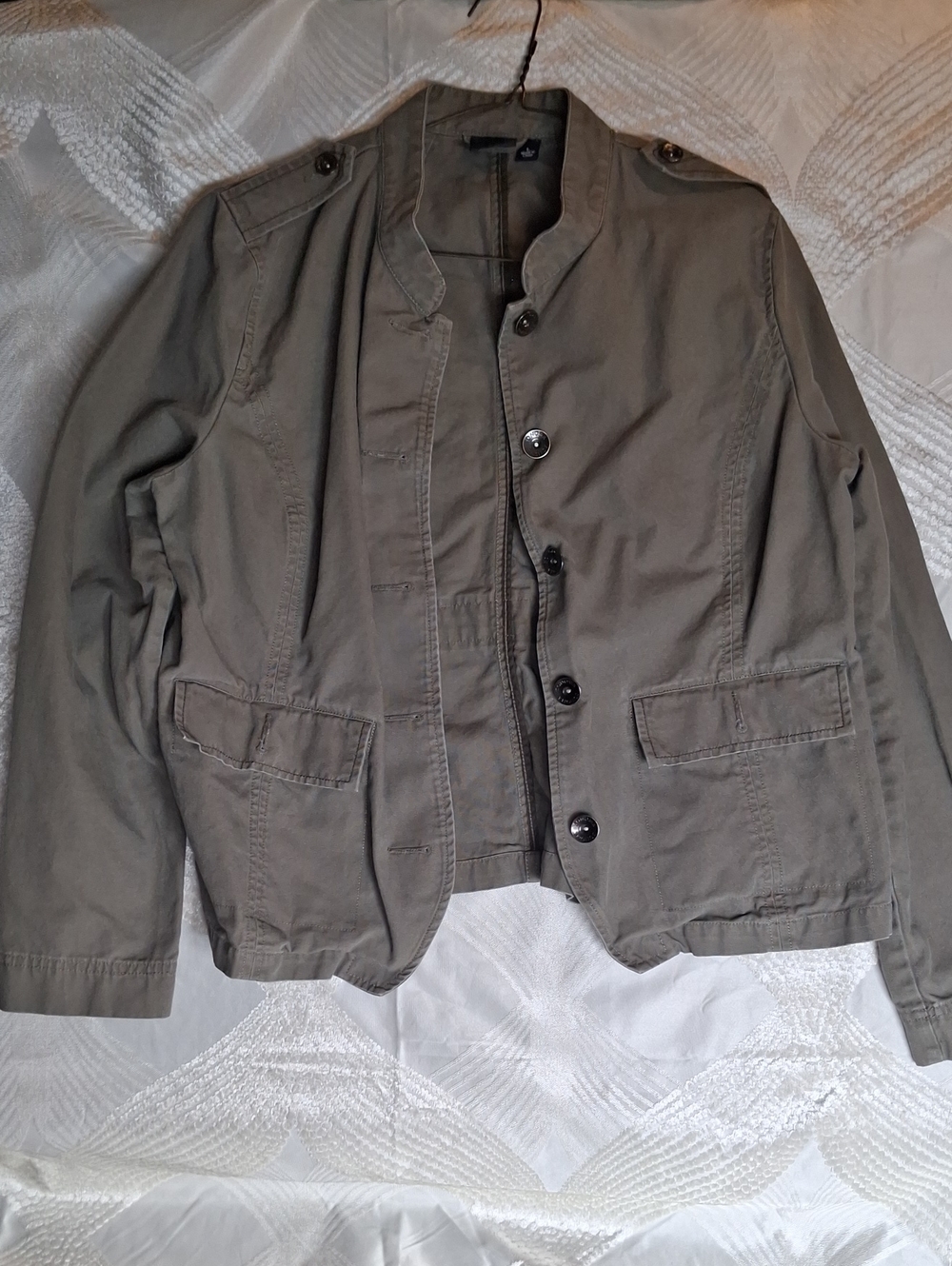 Ladies Large Sonoma Life + Style Cotton Utility Jacket in Olive Green